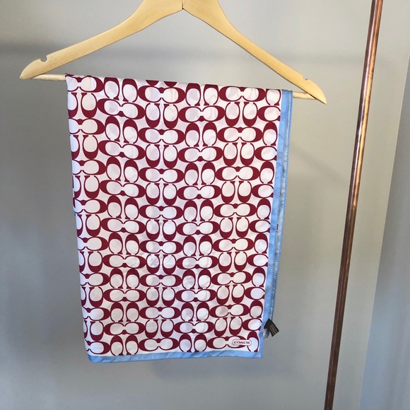 Red white & blue silk Coach scarf. - Picture 1 of 5